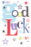 Evoking the warmth and encouragement that rings through Cambridge Heath, this vibrant good luck card is a heartfelt celebration in every detail. The phrase 'Good Luck' unfurls across a snowy white field with joyous intent, each oversized letter painted in a harmony of pastel blues, radiant reds, lush greens, and regal purples that mirror the hues of wildflowers seen in local window boxes. Festive stars, from inky blue to delicate lavender, cascade across the composition, reminiscent of the playful spirit found at Columbia Road Flower Market on a Sunday morning. The card's smooth, tactile surface adds an inviting sense of quality-like the comforting touch of a well-wrapped bouquet handled on a rainy stroll through Cambridge Heath. It's a design that feels both contemporary and deeply personal, ideal for uplifting friends and neighbors as they embark on new adventures, exams, or exciting changes. Sharing this card is like sending a little wave of the neighborhood's signature optimism, a tiny constellation of hope whispering, 'You've got this,' with every sparkling star and joyful hue.